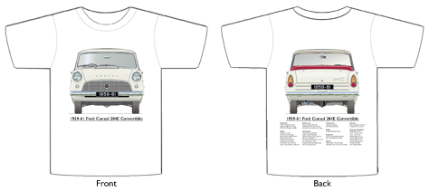Ford Consul 204E Convertible 1959-62 T-shirt Front & Back